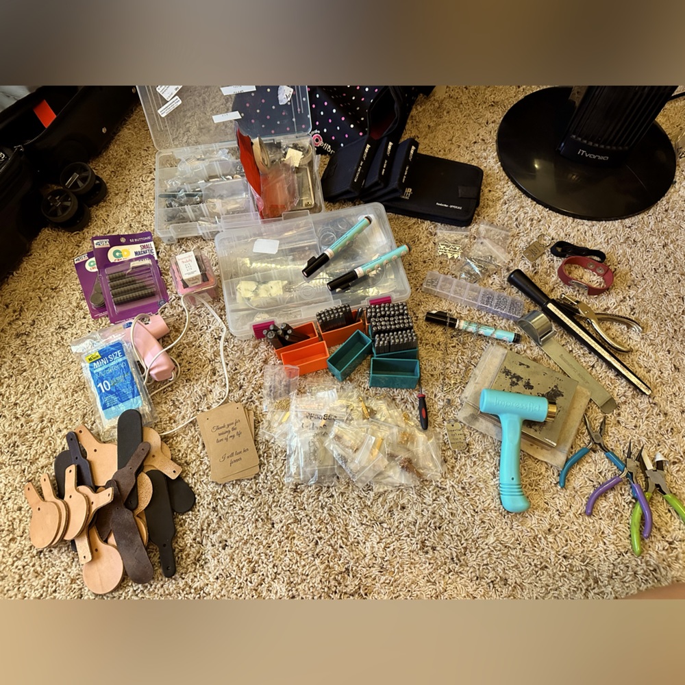 Handstamped metal jewelry and art supply business start up kit